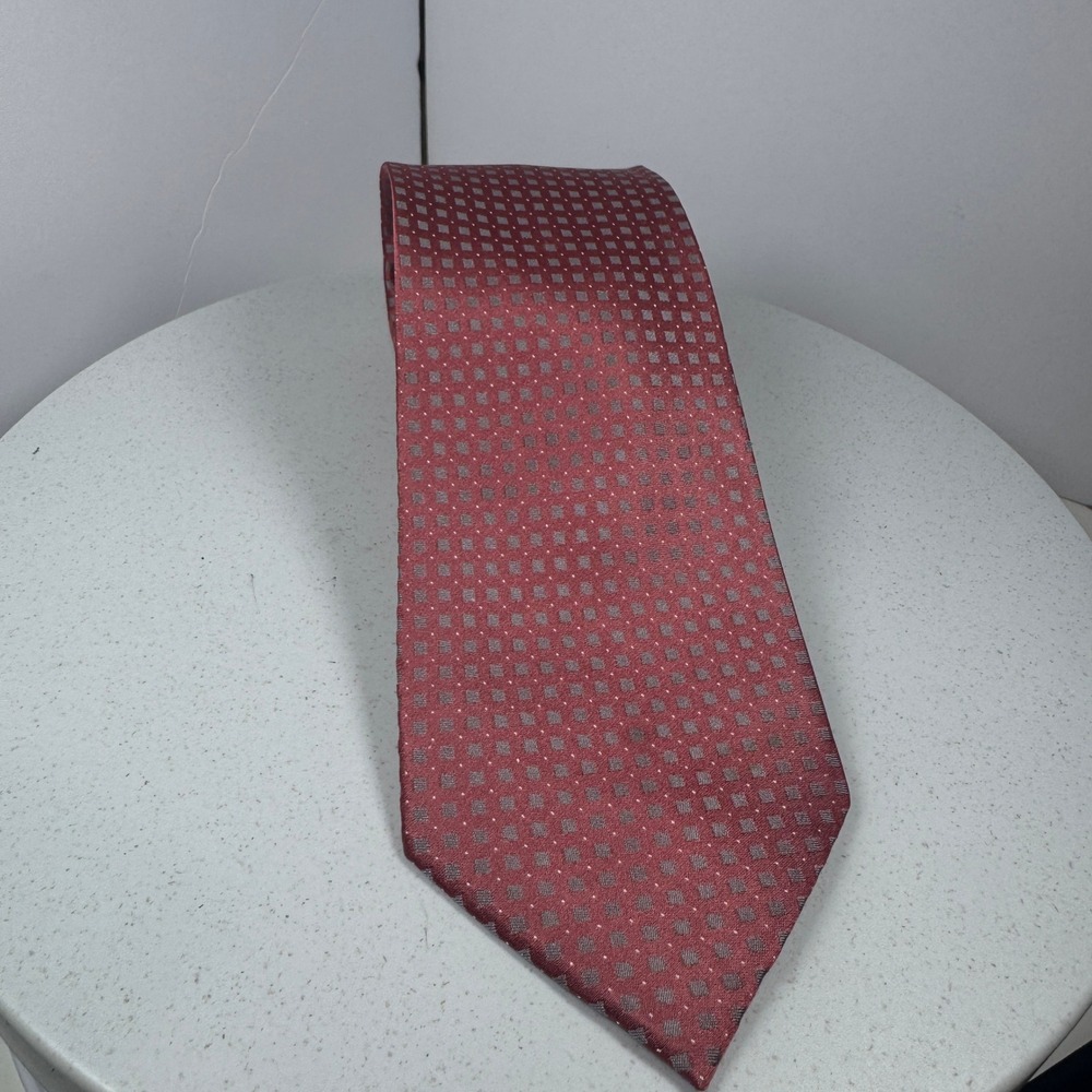 Calvin Klein Men's Geometric‎ Red Necktie Classic Dress Tie